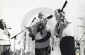 Shlomo Carlebach Performs at an Outdoor Concert in Jerusalem, Israel, 1986