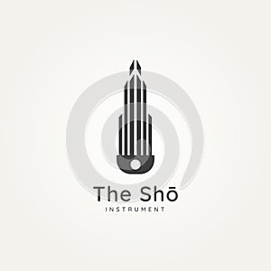 Sho japanese music instrument minimalist logo