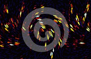 Shoal of fish on a blue water