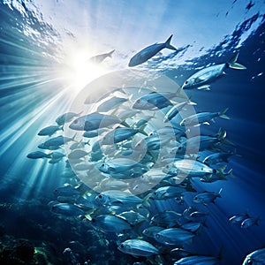 Shoal of Fish in the Sea