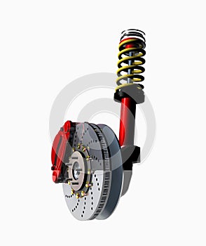 Shock absorber and disc braking system