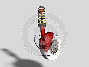 Shock absorber and disc braking system