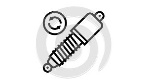 shock absorber replacement line icon animation