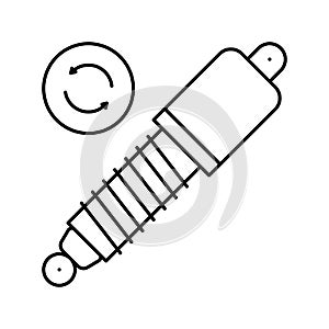 shock absorber replacement line icon vector isolated illustration