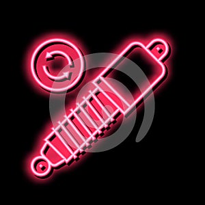 shock absorber replacement neon glow icon illustration