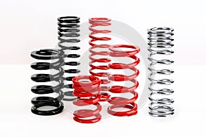 shock absorber spring for motorcycle shock isolated on a white background