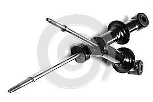 Shock absorbers on a white background