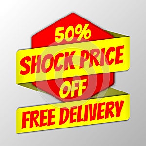 Shock Price Badge with ribbon