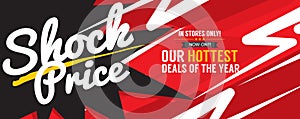 Shock Price Hottest Deal Promotion Sale Banner Vector