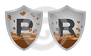 Shock proof and resistance icon .