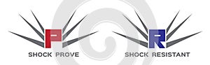 Shock proof and resistance icon . vector