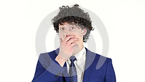 Shock, Stunned Young Businessman, White Background