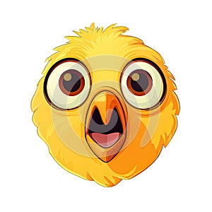 Shocked Chicken Face Sticker On Isolated Tansparent Background, Png, Logo. Generative AI