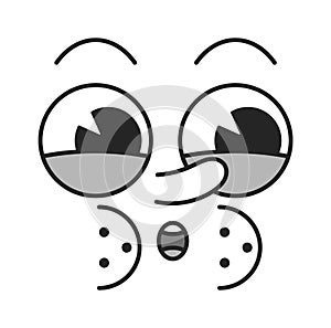 Shocked confused comic face grimace