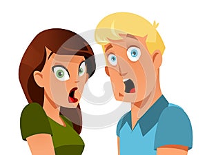 Shocked couple