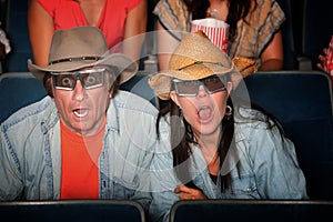 Shocked Couple with 3D Glasses