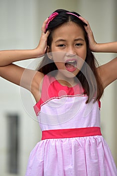 Shocked Cute Filipina Girl Child