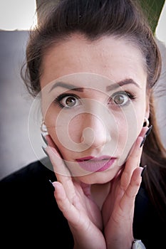 Shocked girl portrait