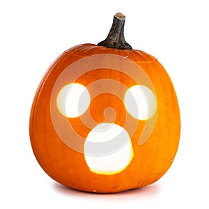 Shocked halloween pumpkin