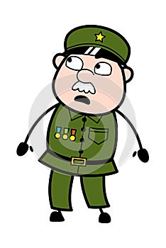 Shocked Military Man Cartoon