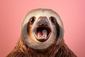 shocked sloth with surprised eyes, concept of Astounded expression