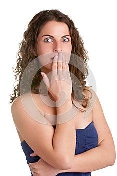 Shocked Woman Covering her Mouth
