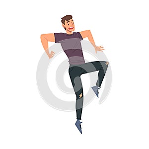 Shocked Young Man, Afraid, Scared Person with Fear Expression on His Face Cartoon Style Vector Illustration