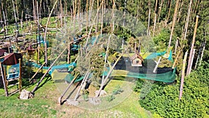 Shocking Aerial of the Destruction in a Tervete Amseument Park in Latvia. Storm Damage. Natural Disaster.