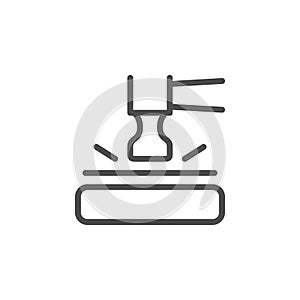 Shockproof protection device line icon