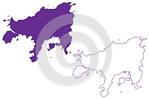 Shodoshima island Japan, East Asia, Japanese archipelago map vector illustration, scribble sketch Shodo map photo