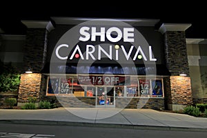 Shoe Carnival store at night