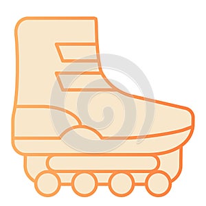 Shoe on casters flat icon. Roller skates orange icons in trendy flat style. Footwear gradient style design, designed for