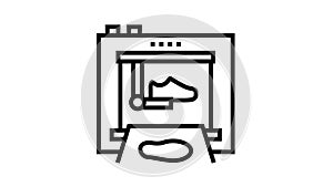 shoe factory equipment line icon animation