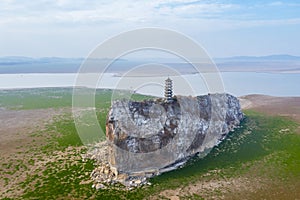 Shoe hill closeup on poyang lake in dry season