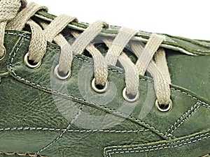 Shoe laces in close-up