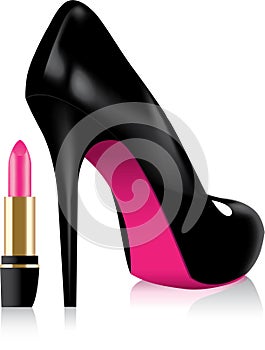 Shoe and a lipstick photo