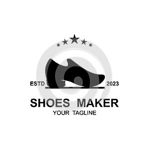 shoe logo vector icon illustrtation design photo