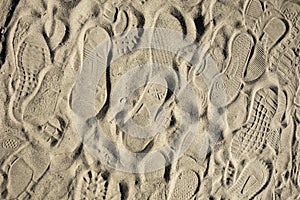 Shoe marks in the sand