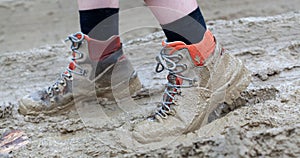 Shoe in mud