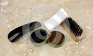 Shoe Polish Kit Complete Tile Background photo