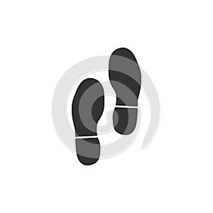 Shoe print icon in simple design. Vector illustration