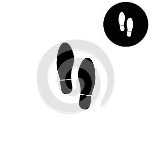 Shoe print - white vector icon