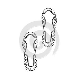 Shoe prints icon vector. Footprints illustration sign. Shoes symbol or logo.