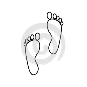 Shoe prints icon vector. Footprints illustration sign. Shoes symbol or logo.