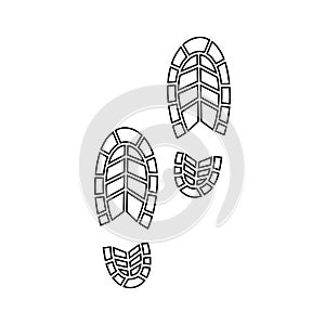 Shoe prints icon vector. Footprints illustration sign. Shoes symbol or logo.