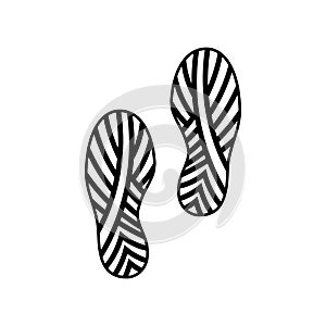 Shoe prints icon vector. Footprints illustration sign. Shoes symbol or logo.