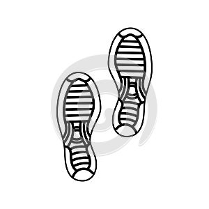 Shoe prints icon vector. Footprints illustration sign. Shoes symbol or logo.