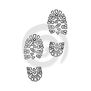 Shoe prints icon vector. Footprints illustration sign. Shoes symbol or logo.