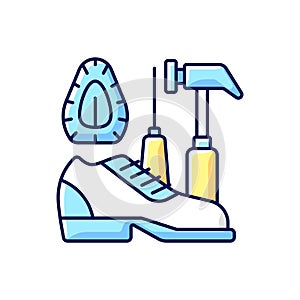 Shoe repair and reconditioning RGB color icon photo