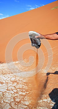 shoe with sand